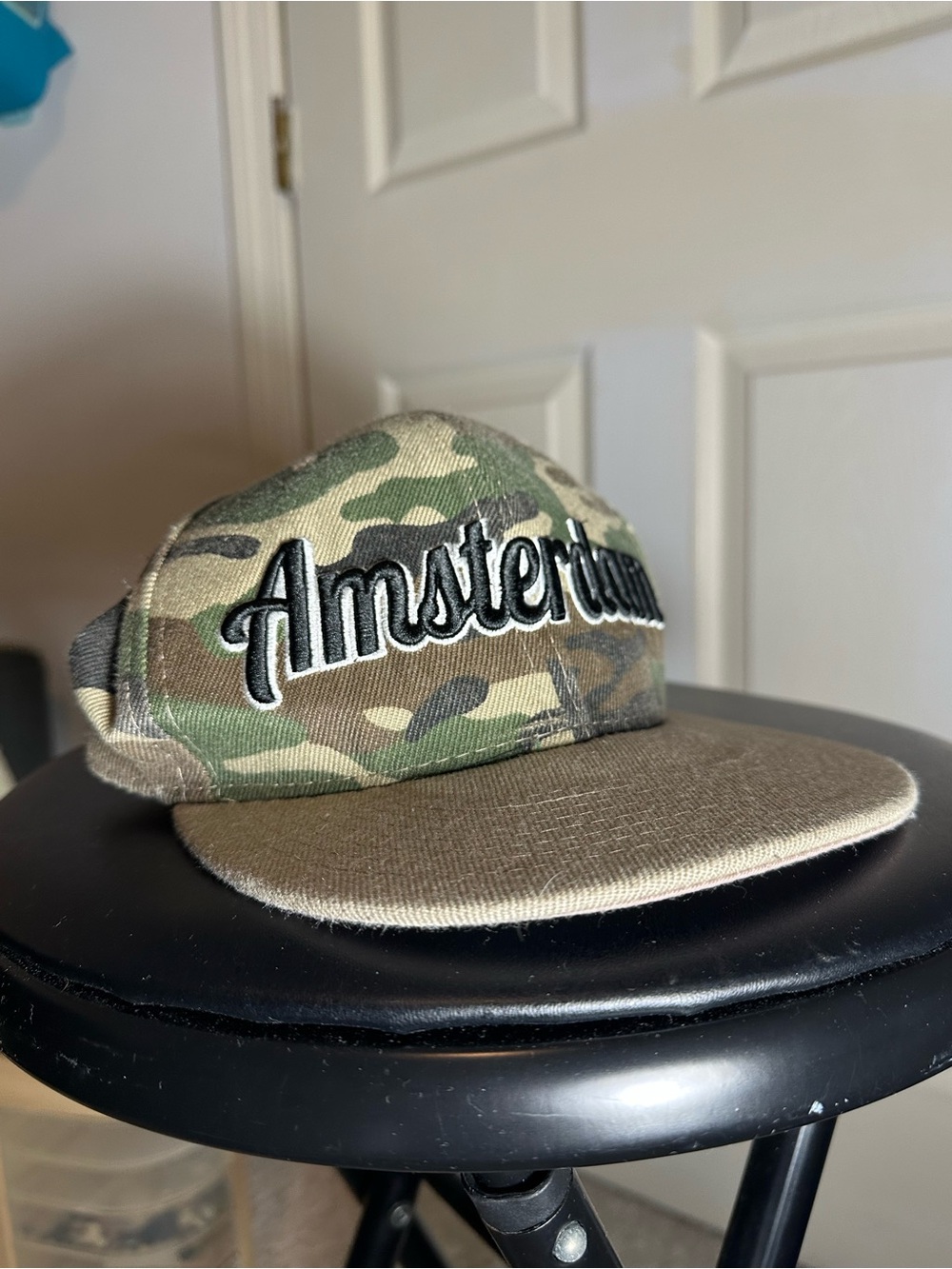 Amsterdam Embroidered Camo Baseball Cap - Olive Camo